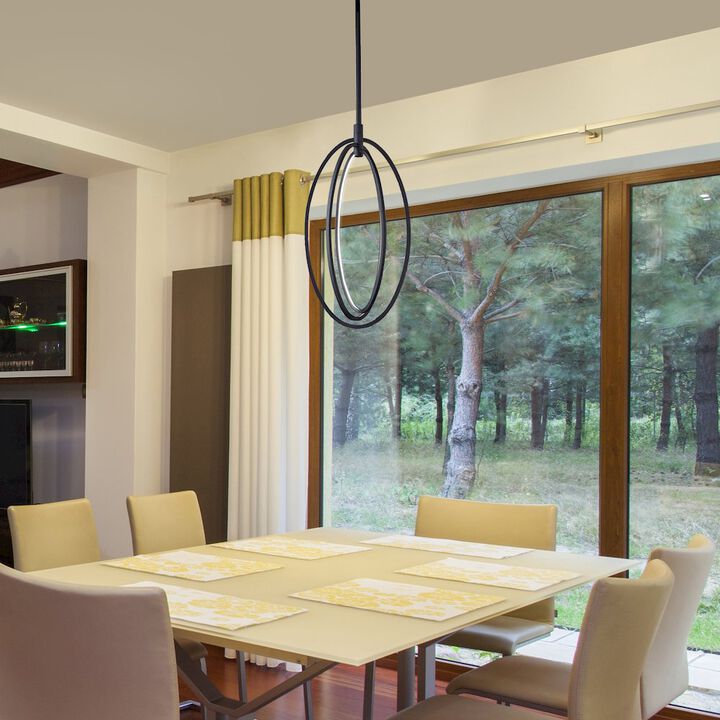 VONN Lighting Integrated LED Oval Rotating Pendant Light with Height Adjustable Downrod