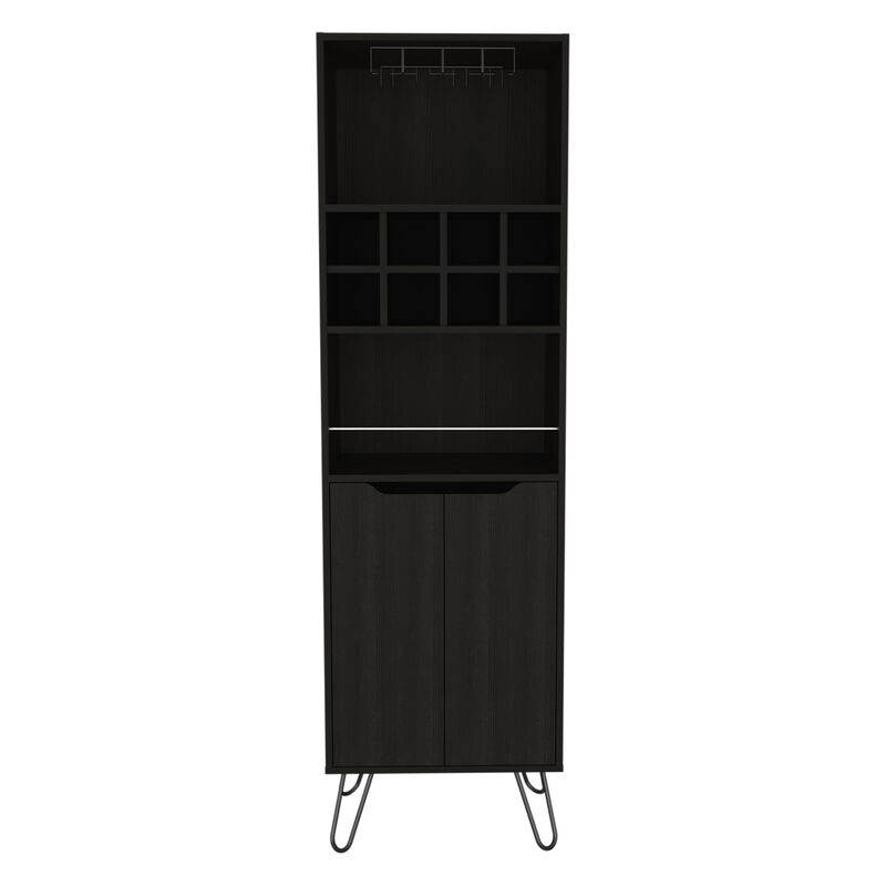 Thorndike 8-Bottle 2-Shelf Bar Cabinet Black Wengue