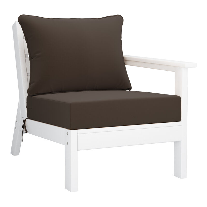 WestinTrends Outdoor Patio HDPE Sectional Sofa with Patio Cushions