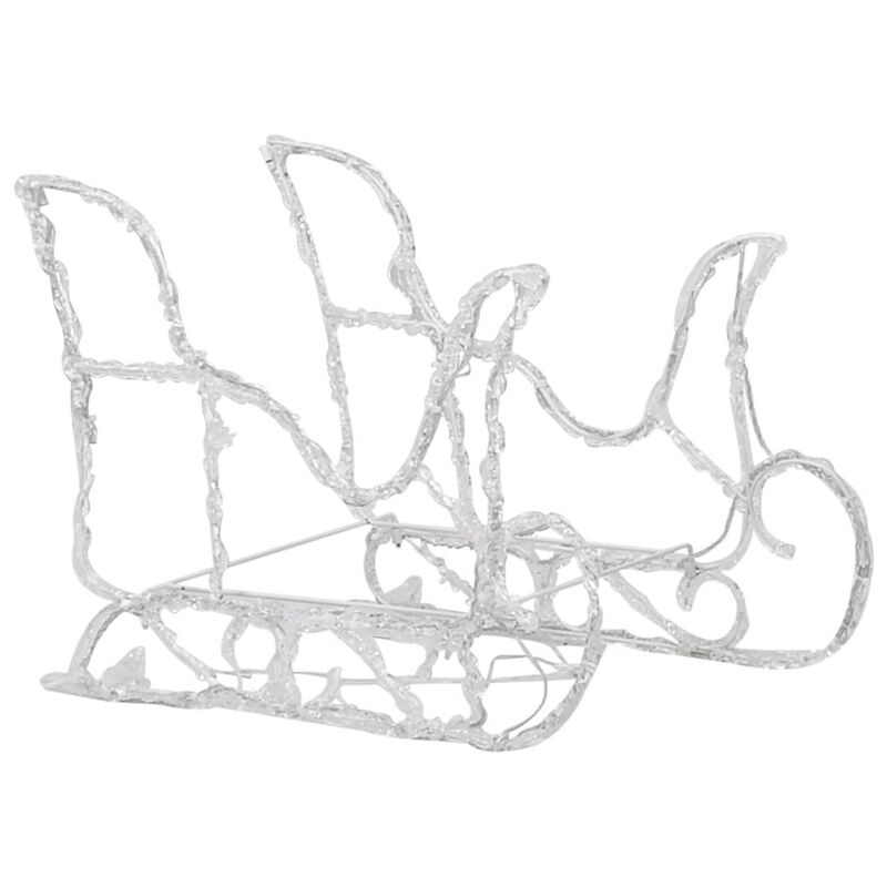 Garden 4pc Reindeer and Sleigh Christmas Decoration, 240 LEDs, White - Benzara