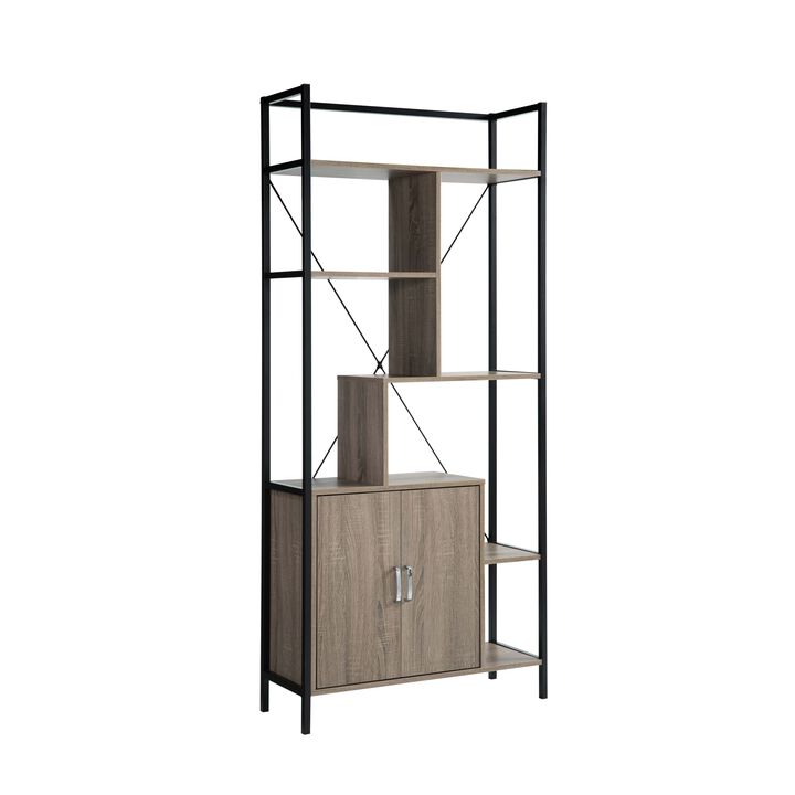 Bookcase Dark Taupe Black