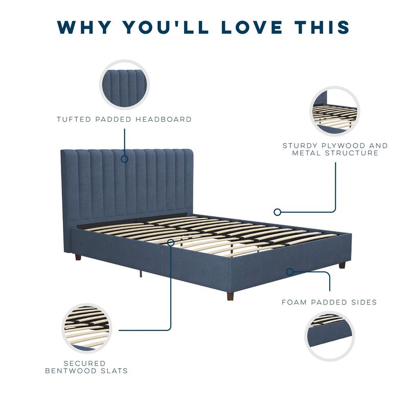 Novogratz Brittany Upholstered Bed