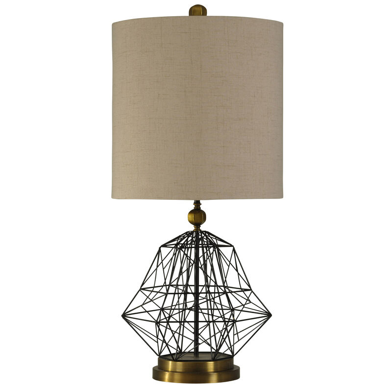 Satin Black Steel Table Lamp (Set of 2)