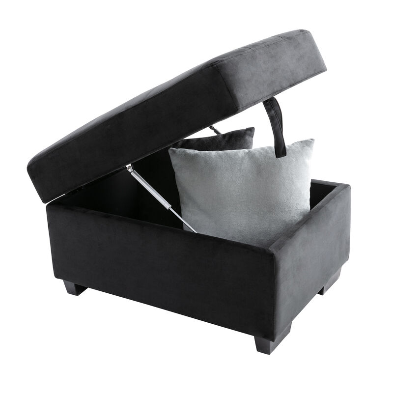 Merax L-Shape Corner Couch Sofa Bed with Storage Ottoman