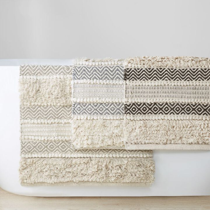 INK+IVY Woven Texture Stripe Bath Rug