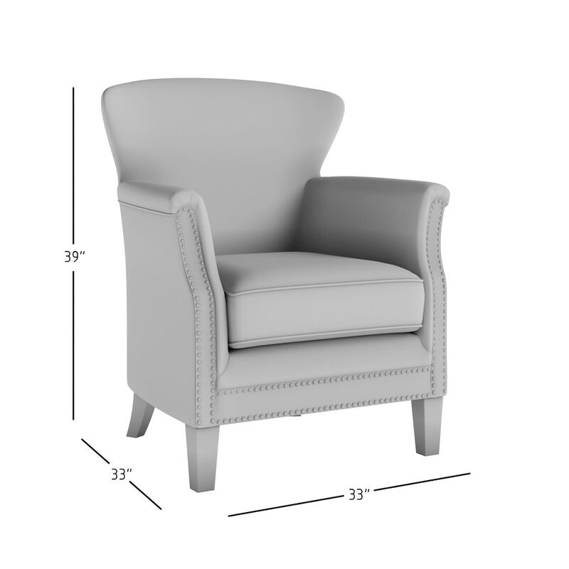 Jofran Layla Classic Upholstered Accent Chair with Nailhead Trim