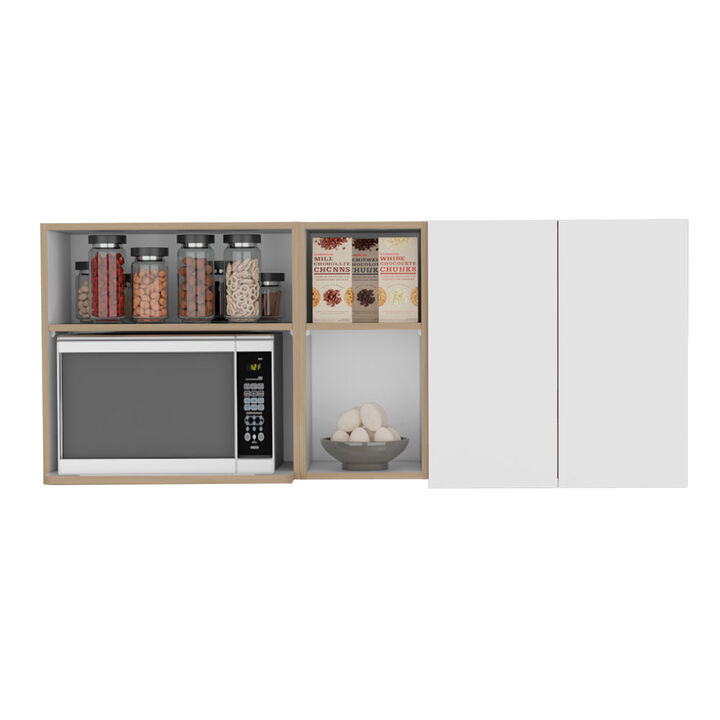 Nucla Wall Cabinet, Kitchen, White/Light Oak