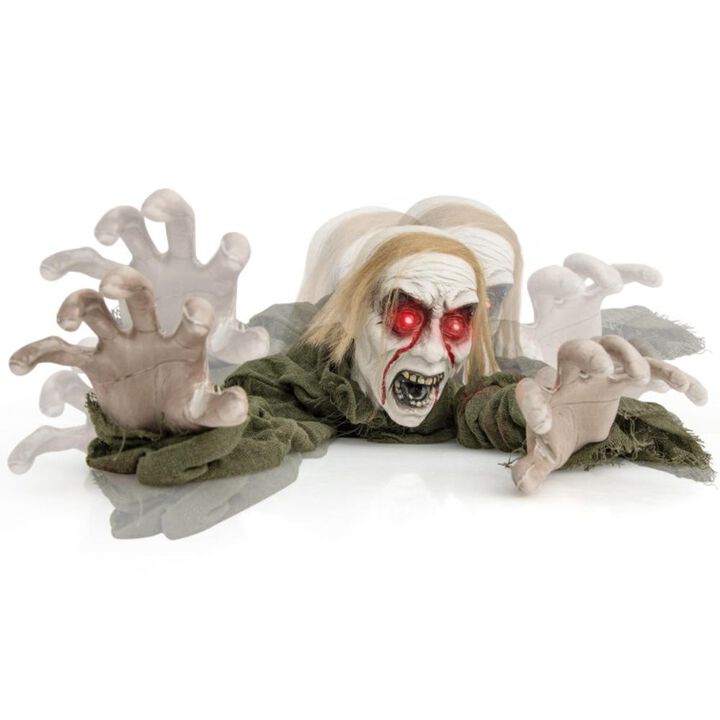 Hivvago Halloween Groundbreaker Climbing Zombie with Light up Eyes and Creepy Sound