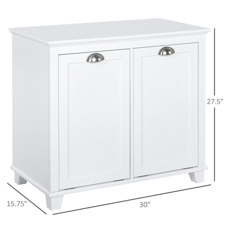 Tilt-Out Laundry Sorter Cabinet, Bathroom Organizer with Storage Compartments