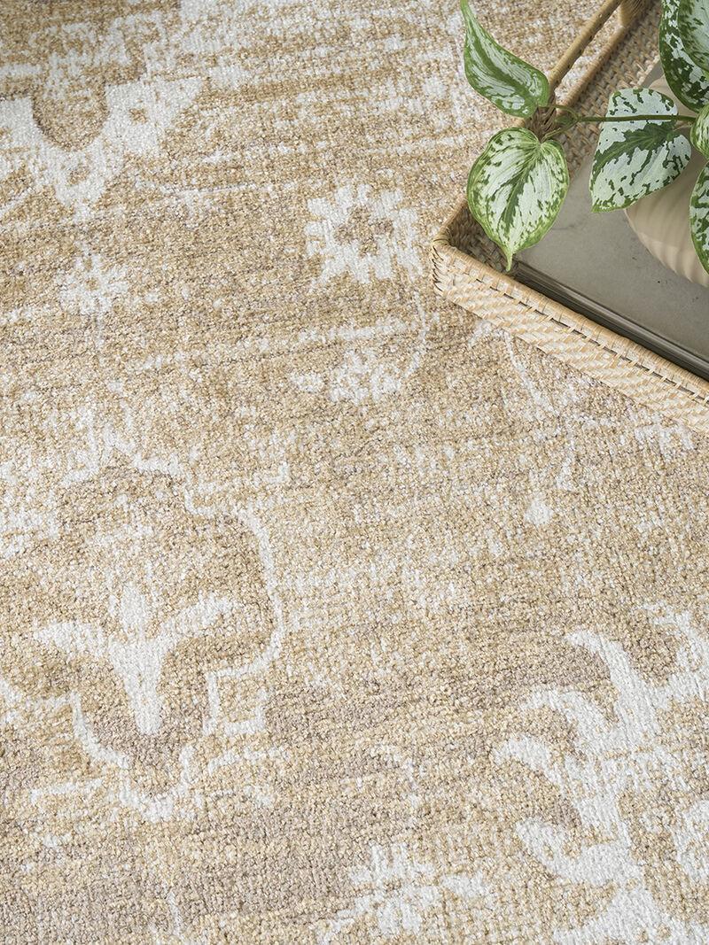 Astra Machine Washable ASW19 Ivory/Gold 4' x 6' Rug