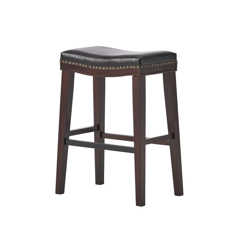 Premium Leather and Rubberwood Bar Stool for Stylish and Durable Dining