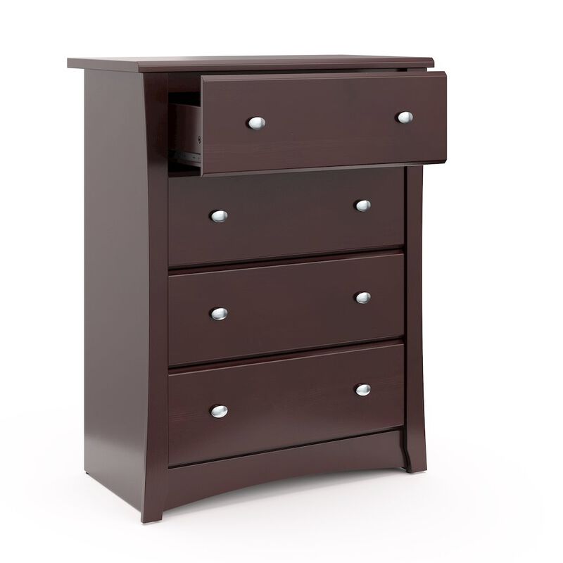 Storkcraft Crescent 4 Drawer Chest (Espresso) – GREENGUARD Gold Certified