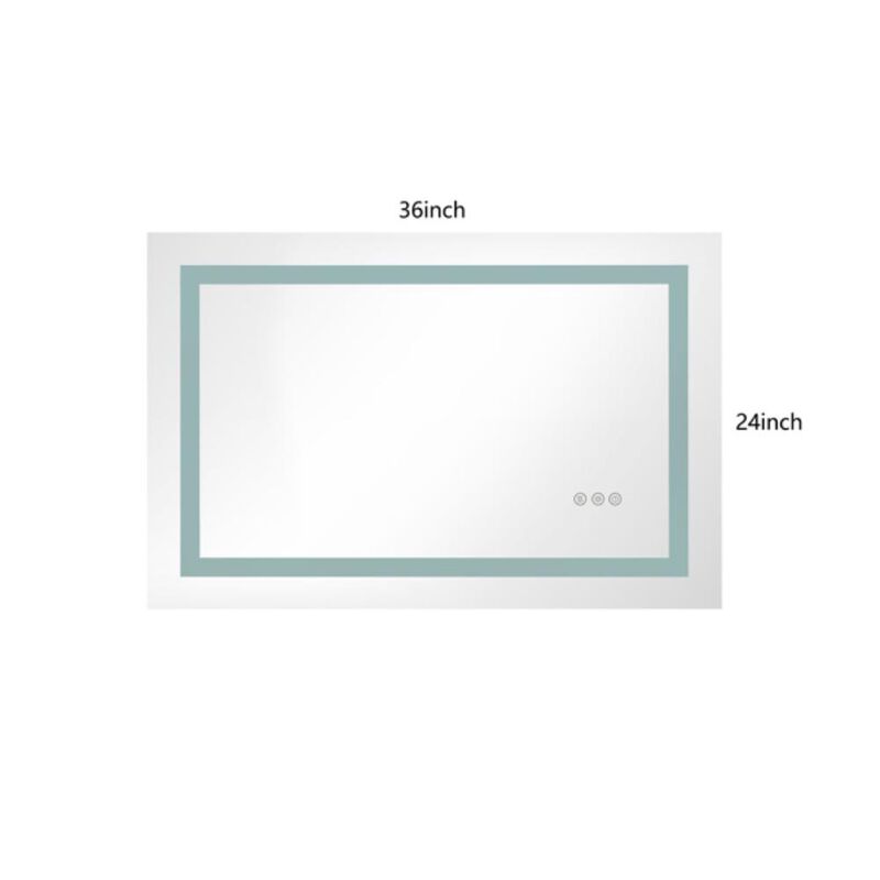 LED Lighted Bathroom Wall-Mounted Mirror High Lumen, Anti-Fog, and Dimmer Function for a Clear, Customized Reflection
