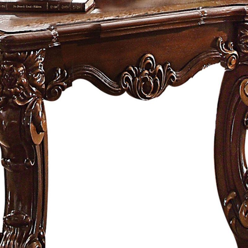 Wooden End Table in Cherry Brown-Benzara