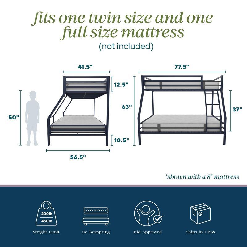 Novogratz Maxwell Metal Bunk Bed