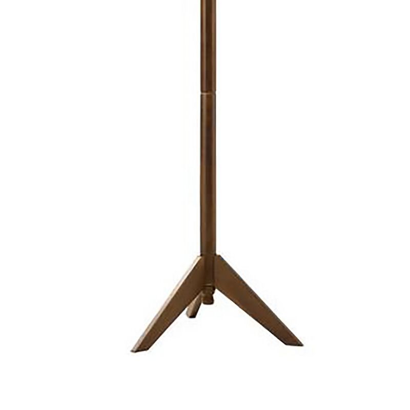 Sturdy Metal Coat Rack with Six Pegs, Brown - Benzara