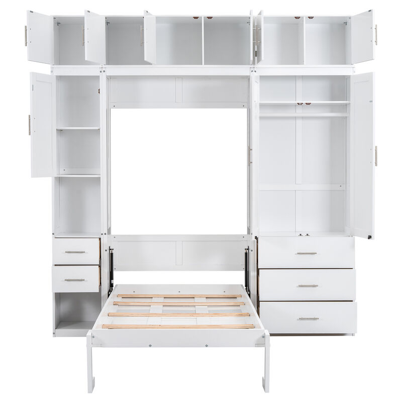 Merax Murphy Bed with Lockers and Wardrobes