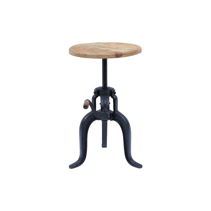 Jofran Inc. Global Archive Industrial Iron and Solid Wood Crank Table