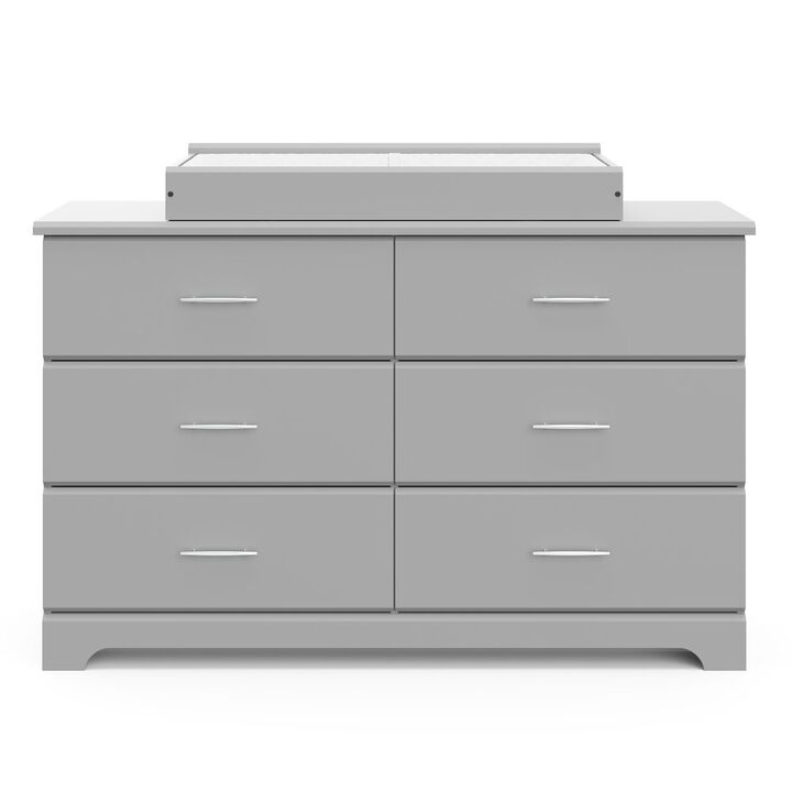 Storkcraft Brookside 6 Drawer Double Dresser (Pebble Gray)