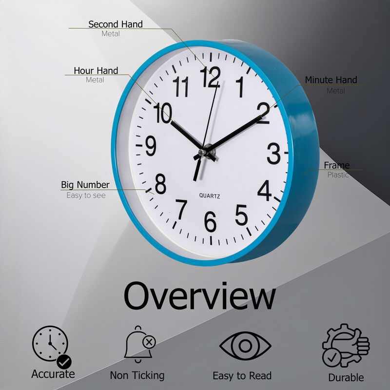 Clockswise Blue 10-In Analog Clock