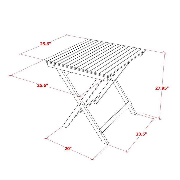 Selma Square Wooden Outdoor Table Made of Acacia Wood in Natural Oil finish