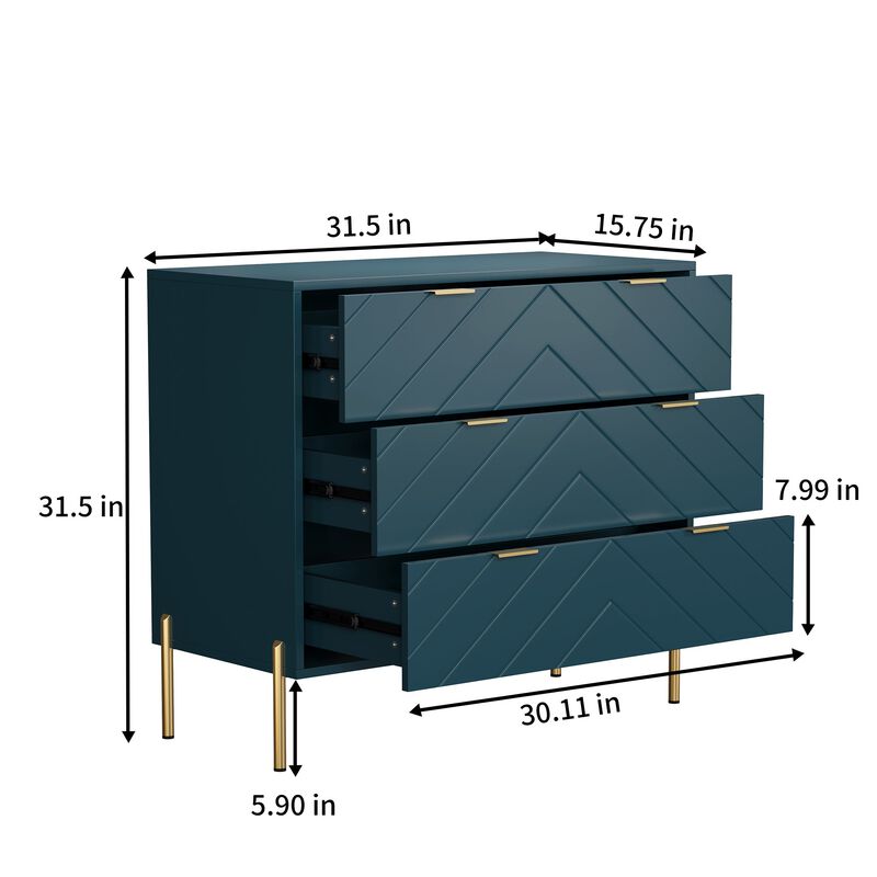 3-Drawer Dresser Chest Cabinet