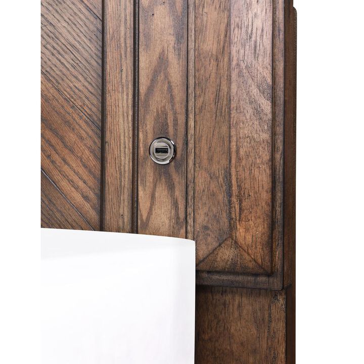 New Classic Furniture Furniture Mar Vista Contemporary Solid Wood 6/6 Ek King Bed in Walnut