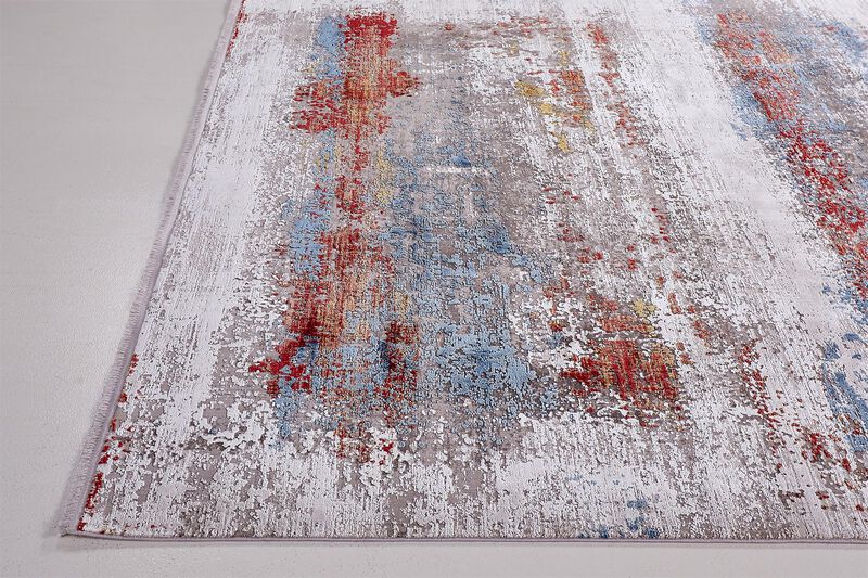 Cadiz 3902F Gray/Red/Blue 3'1" x 5' Rug