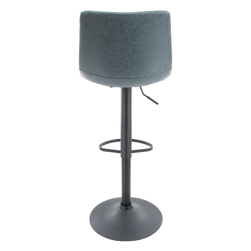 LeisureMod Tilbury Modern Adjustable Bar Stool With Footrest & 360-Degree Swivel