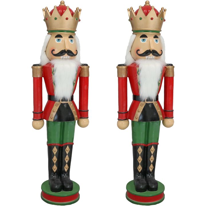 Sunnydaze Matthias the Prince Outdoor Nutcracker - 35 in - Set of 2 Sunnydaze Matthias the Prince Outdoor Nutcracker - 35 in - Set of 2
