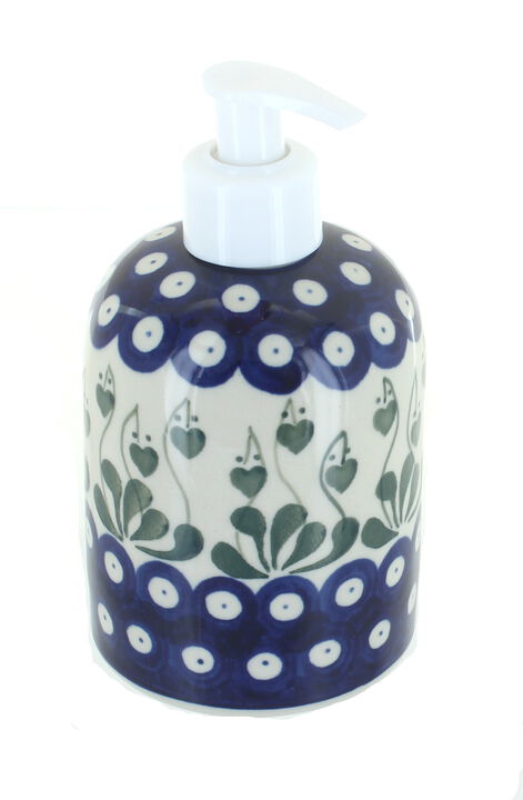 Blue Rose Polish Pottery Spring Tulip Soap Dispenser