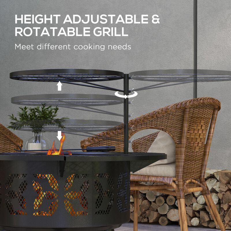 Streamdale Ultimate Fire Pit Warmth, Grilling, and Convenient Storage