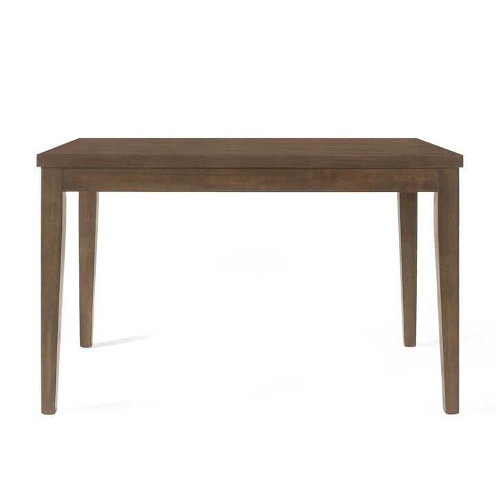 Kiyan Counter Height Dining Table, Brown Rubberwood, 59 Inch Rectangular - Benzara