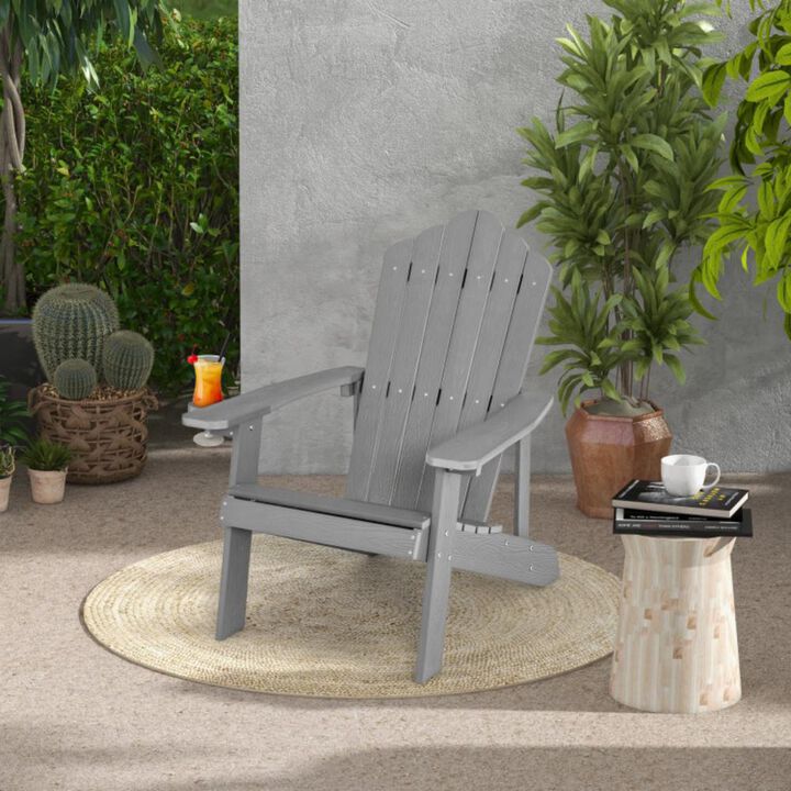 Hivvago Weather Resistant HIPS Outdoor Adirondack Chair with Cup Holder