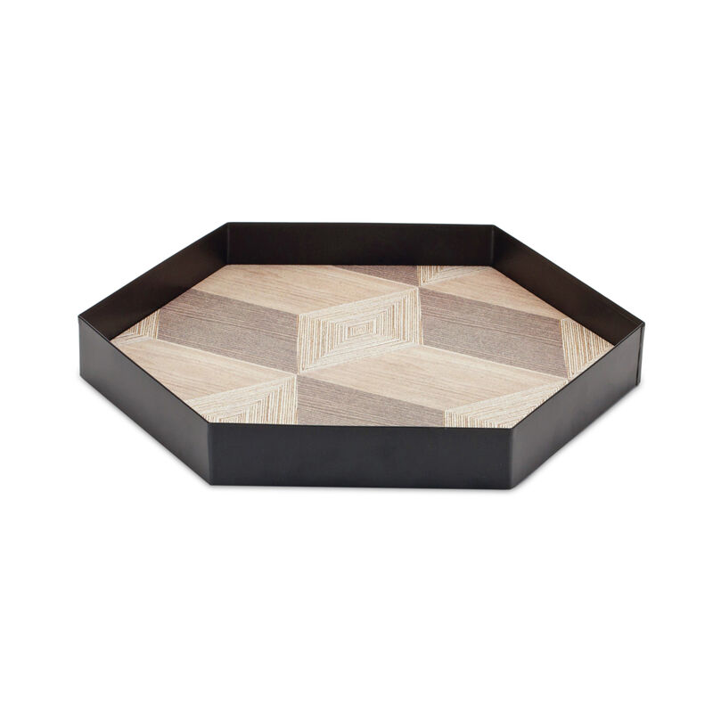 Iron and MDF Tray Set of 3 for Decorative and Functional Use