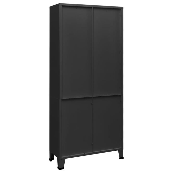 vidaXL Industrial Bookshelf Anthracite 31.5"x12.6"x70.9" Steel