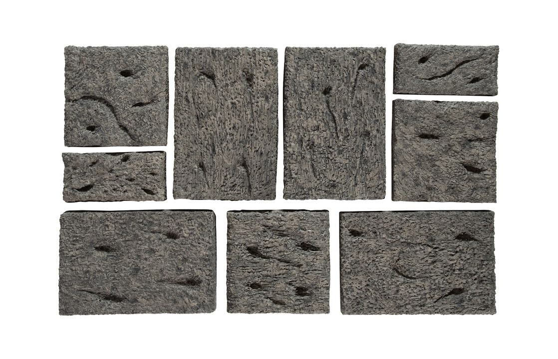 Etched Rock Puzzle Wall Tiles Set of 9