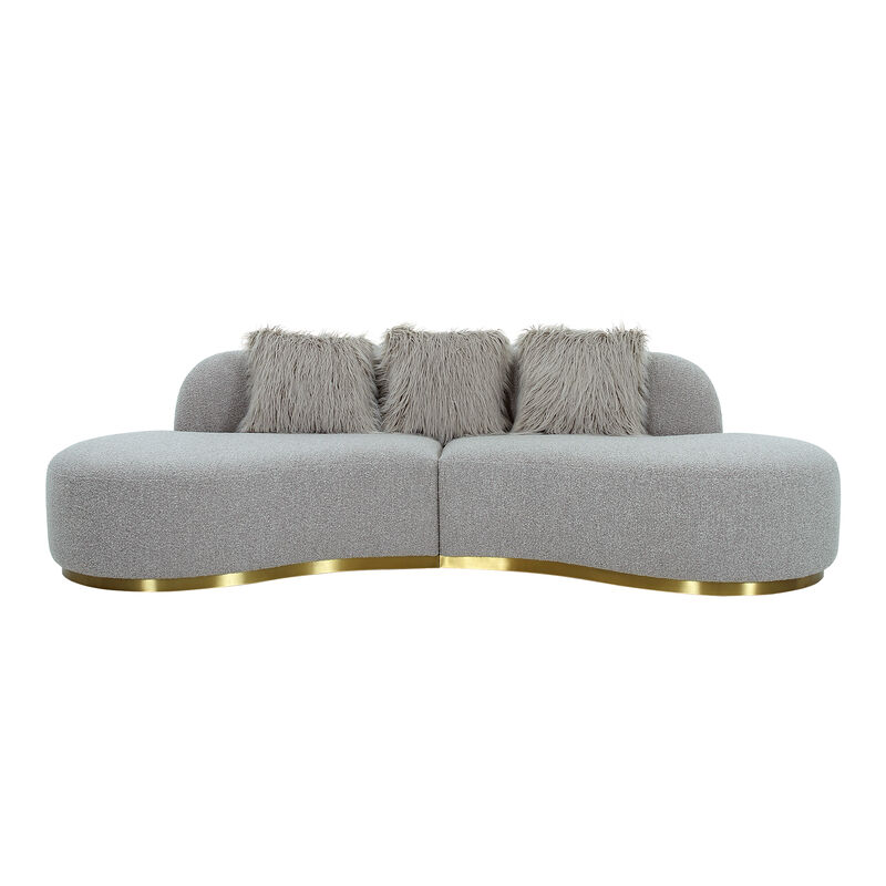 Pasargad Home Simona Upholstered Sofa with 3 Pillows