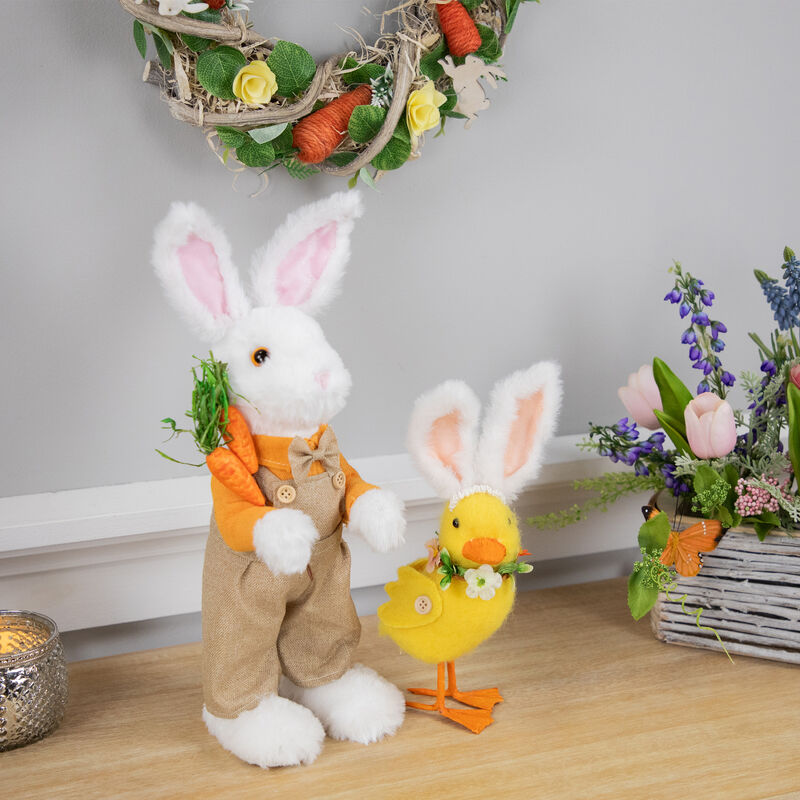 Duckling with Rabbit Ears Easter Figurine - 10" - Yellow