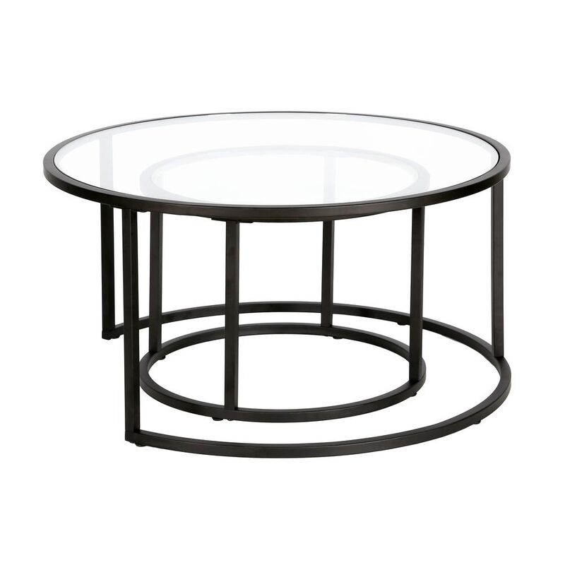 Hudson&Canal Watson Round Nested Coffee Table in Blackened Bronze