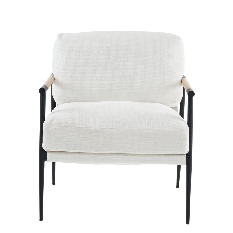 Leisure Chair Lounge Chair Velvet White Color