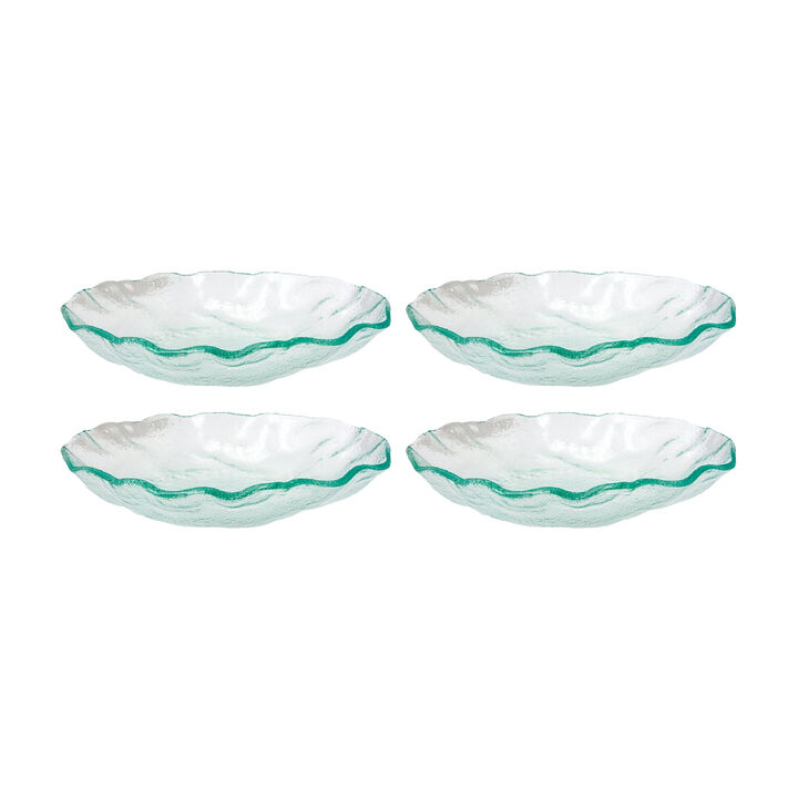 Glass Dinnerware dia.8" h:2" 16 oz. Round Clear Glass Bowl (Set of 4)