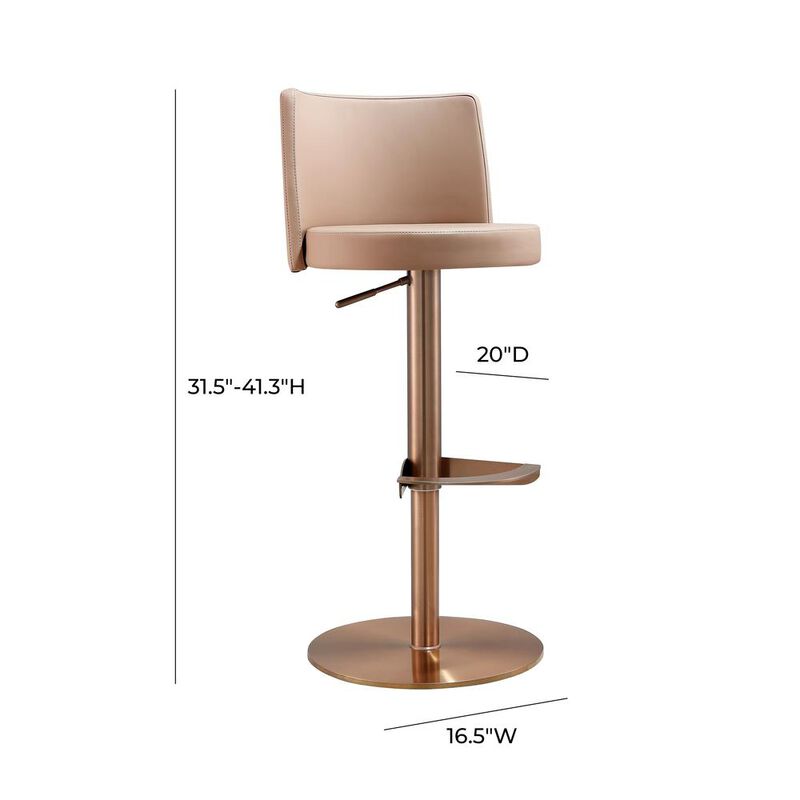 Belen Kox Cafe Au Lait and Rose Gold Adjustable Stool, Belen Kox