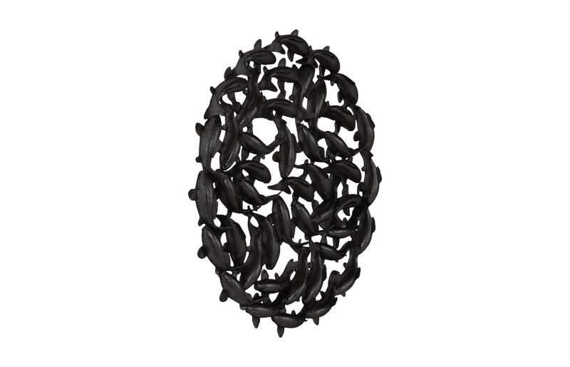 Koi Wall Art in Matte Black