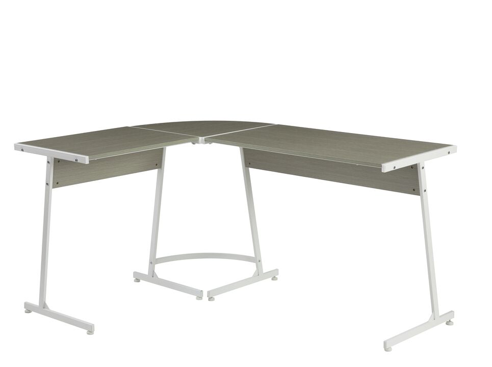 ACME Carver Computer Desk, Gray & White Finish