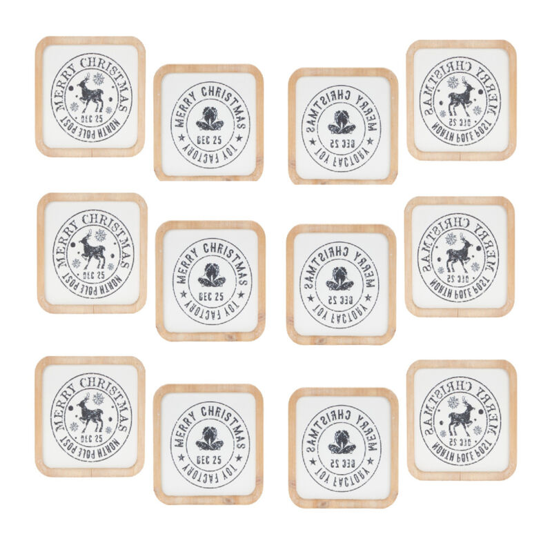 Holiday Mail Stamp Plaque (Set of 12)