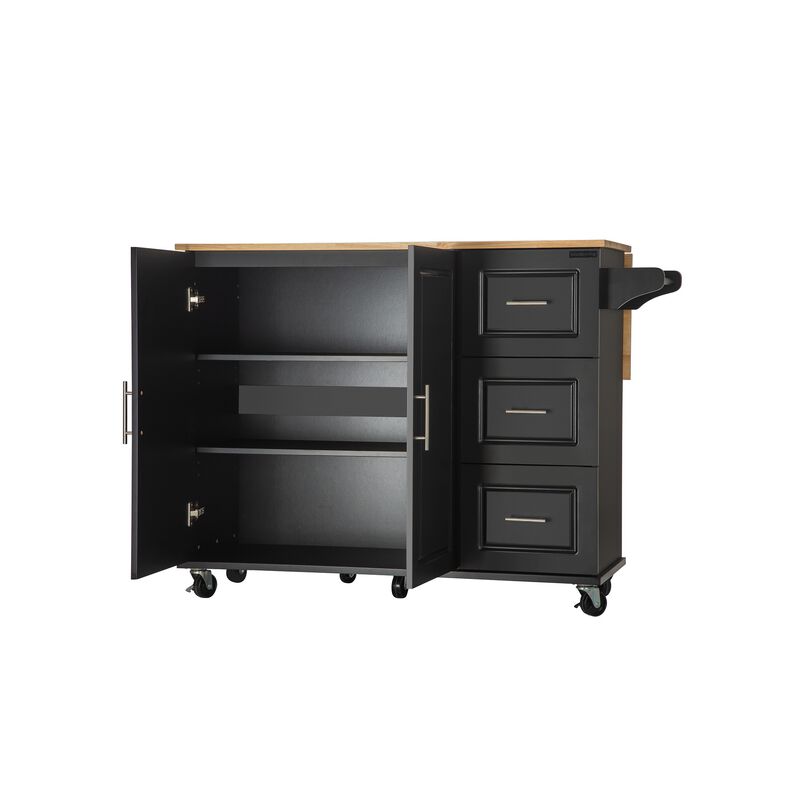 Streamdale Mobile Kitchen Island with Extendable Table
