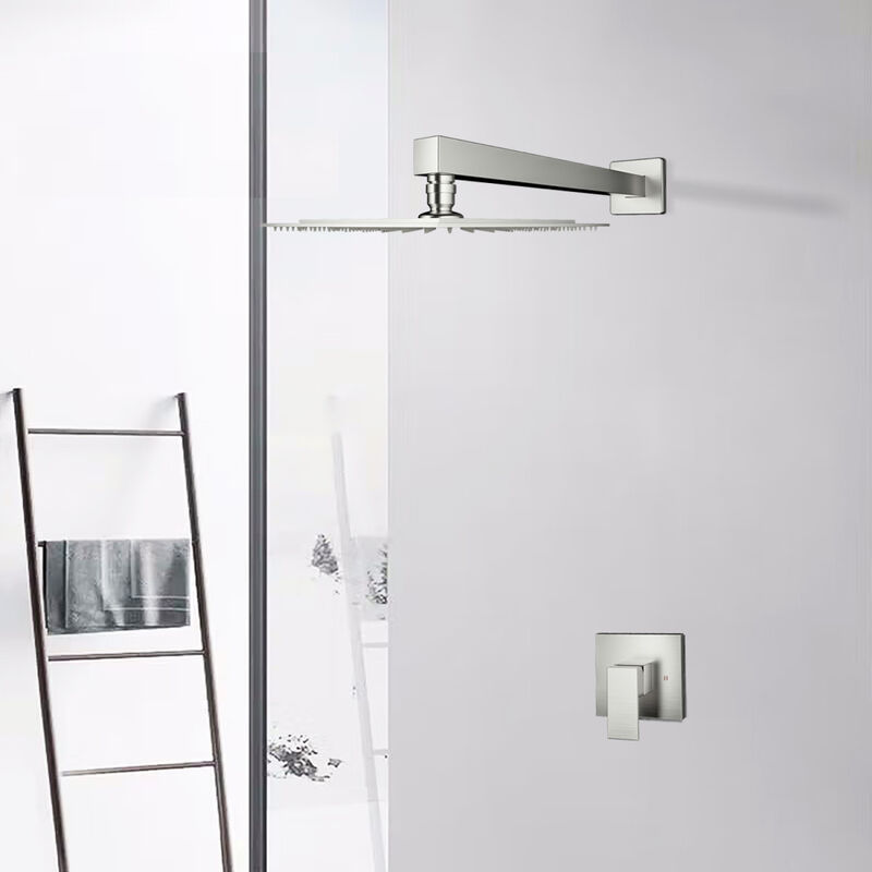 Wall Mounted Shower Faucet In Brushed Nickel (Valve Included)