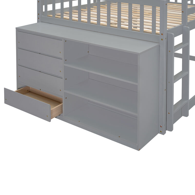 Merax Modern Bunk Bed with 4 Drawers