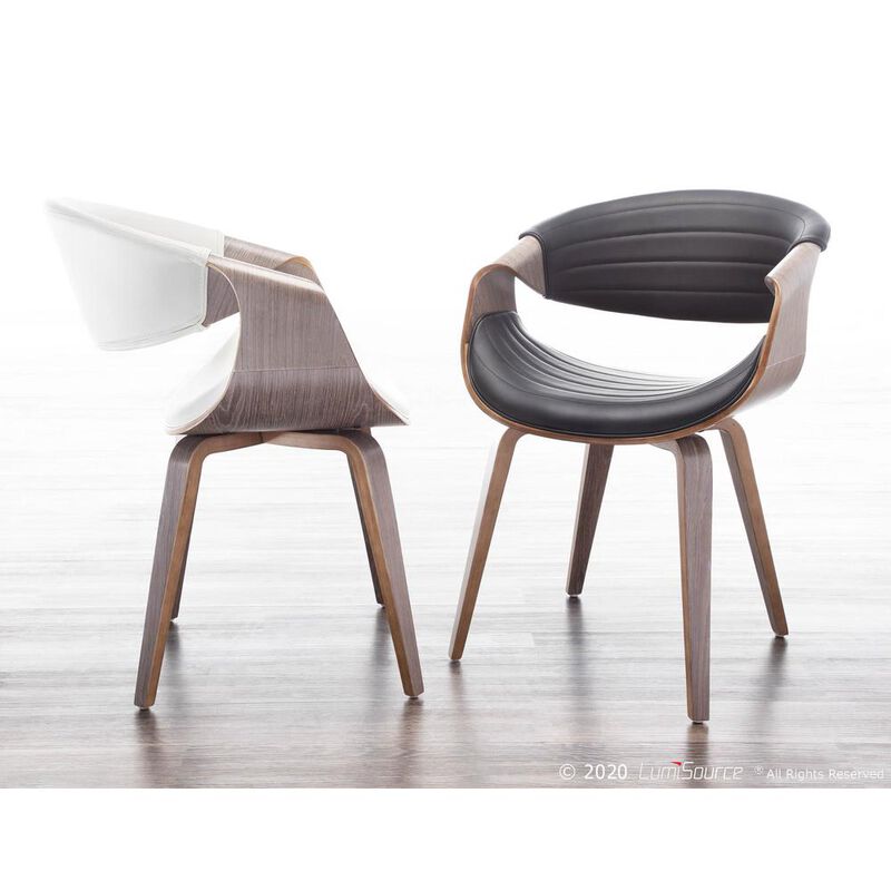 LumiSource Light Grey Wood, White Pu Symphony Chair